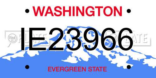 IE23966 Washington License Plate