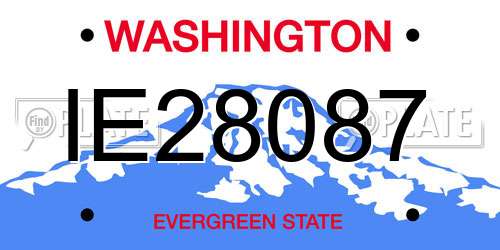 IE28087 Washington License Plate
