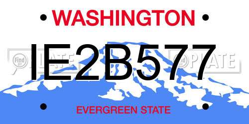 IE2B577 Washington License Plate