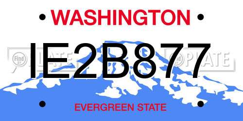 IE2B877 Washington License Plate