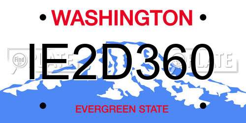 IE2D360 Washington License Plate