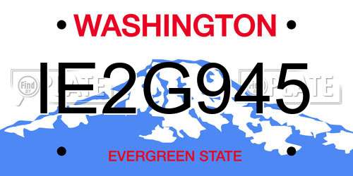 IE2G945 Washington License Plate