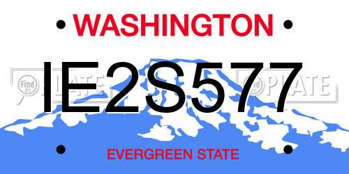 IE2S577 Washington License Plate