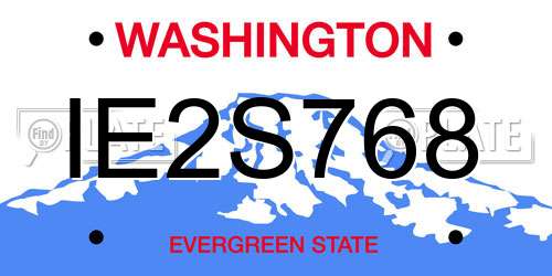 IE2S768 Washington License Plate