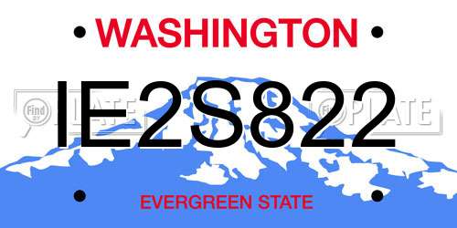 IE2S822 Washington License Plate
