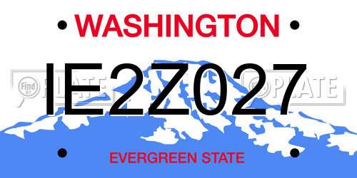 IE2Z027 Washington License Plate
