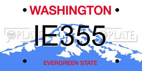 IE355 Washington License Plate