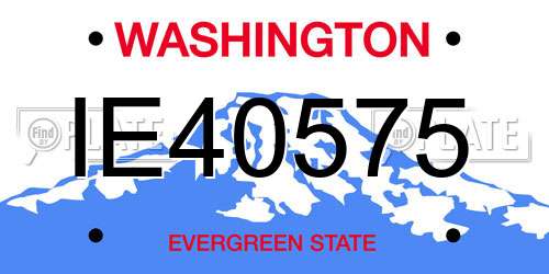 IE40575 Washington License Plate