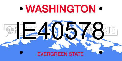 IE40578 Washington License Plate
