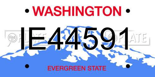 IE44591 Washington License Plate