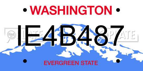 IE4B487 Washington License Plate