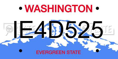 IE4D525 Washington License Plate
