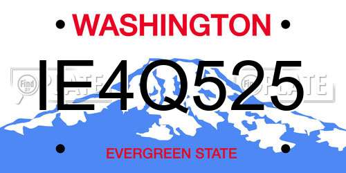 IE4Q525 Washington License Plate