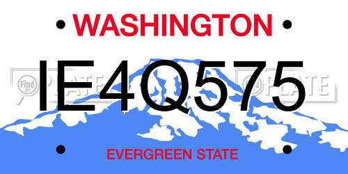 IE4Q575 Washington License Plate