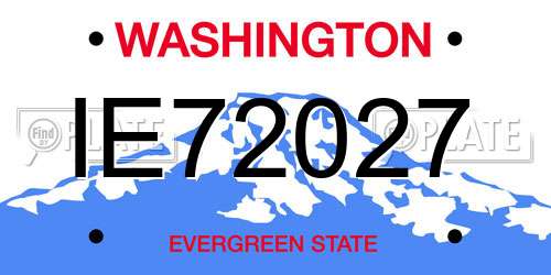 IE72027 Washington License Plate
