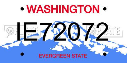 IE72072 Washington License Plate
