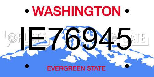 IE76945 Washington License Plate