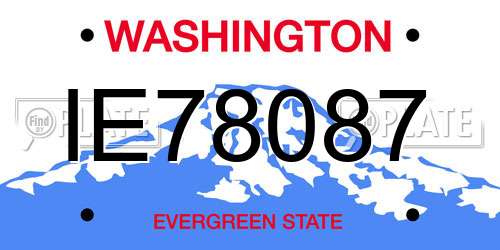 IE78087 Washington License Plate