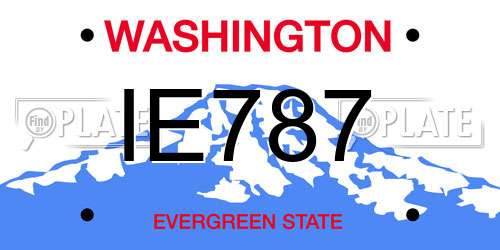 IE787 Washington License Plate
