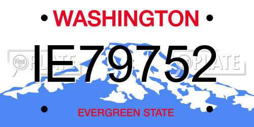 IE79752 Washington License Plate