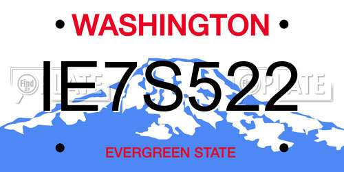 IE7S522 Washington License Plate