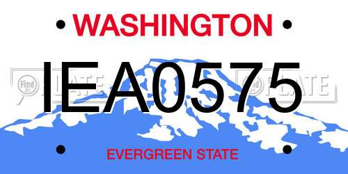 IEA0575 Washington License Plate