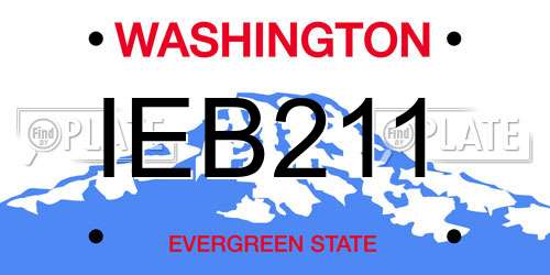 IEB211 Washington License Plate