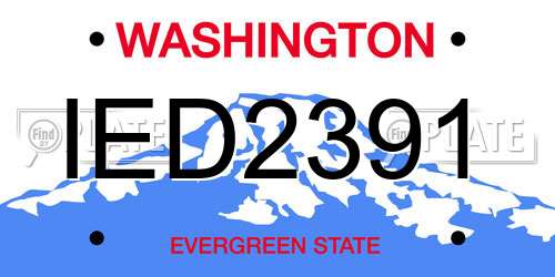 IED2391 Washington License Plate