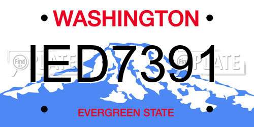 IED7391 Washington License Plate