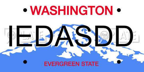 IEDASDD Washington License Plate