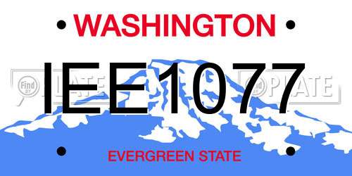 IEE1077 Washington License Plate