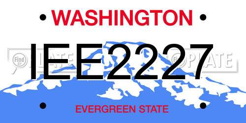 IEE2227 Washington License Plate