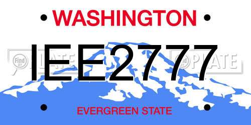 IEE2777 Washington License Plate