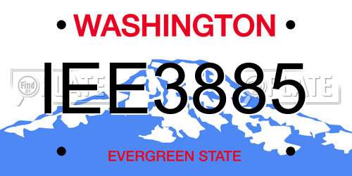 IEE3885 Washington License Plate
