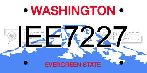IEE7227 Washington License Plate
