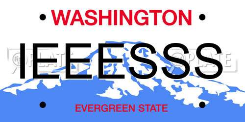 IEEESSS Washington License Plate