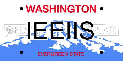 IEEIIS Washington License Plate