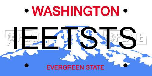 IEETSTS Washington License Plate