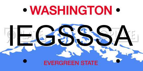 IEGSSSA Washington License Plate