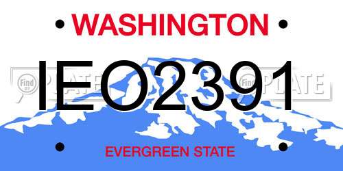 IEO2391 Washington License Plate