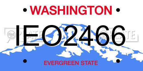 IEO2466 Washington License Plate