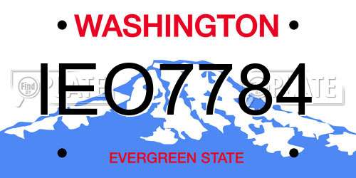 IEO7784 Washington License Plate