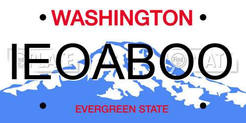 IEOABOO Washington License Plate