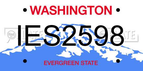 IES2598 Washington License Plate