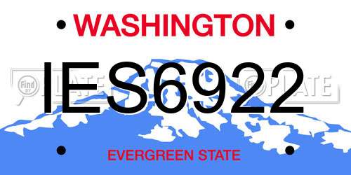 IES6922 Washington License Plate