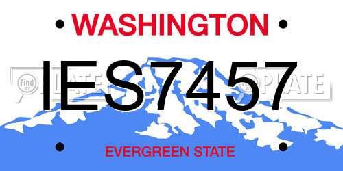 IES7457 Washington License Plate