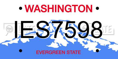 IES7598 Washington License Plate