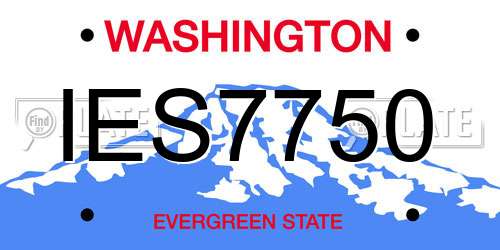 IES7750 Washington License Plate
