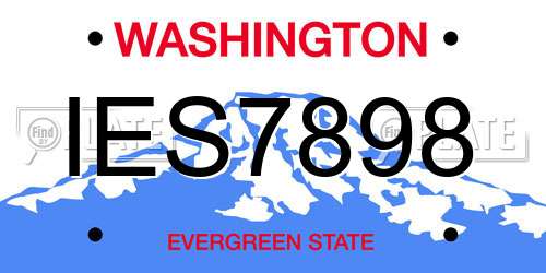 IES7898 Washington License Plate