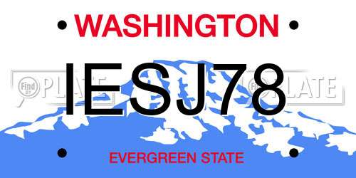 IESJ78 Washington License Plate